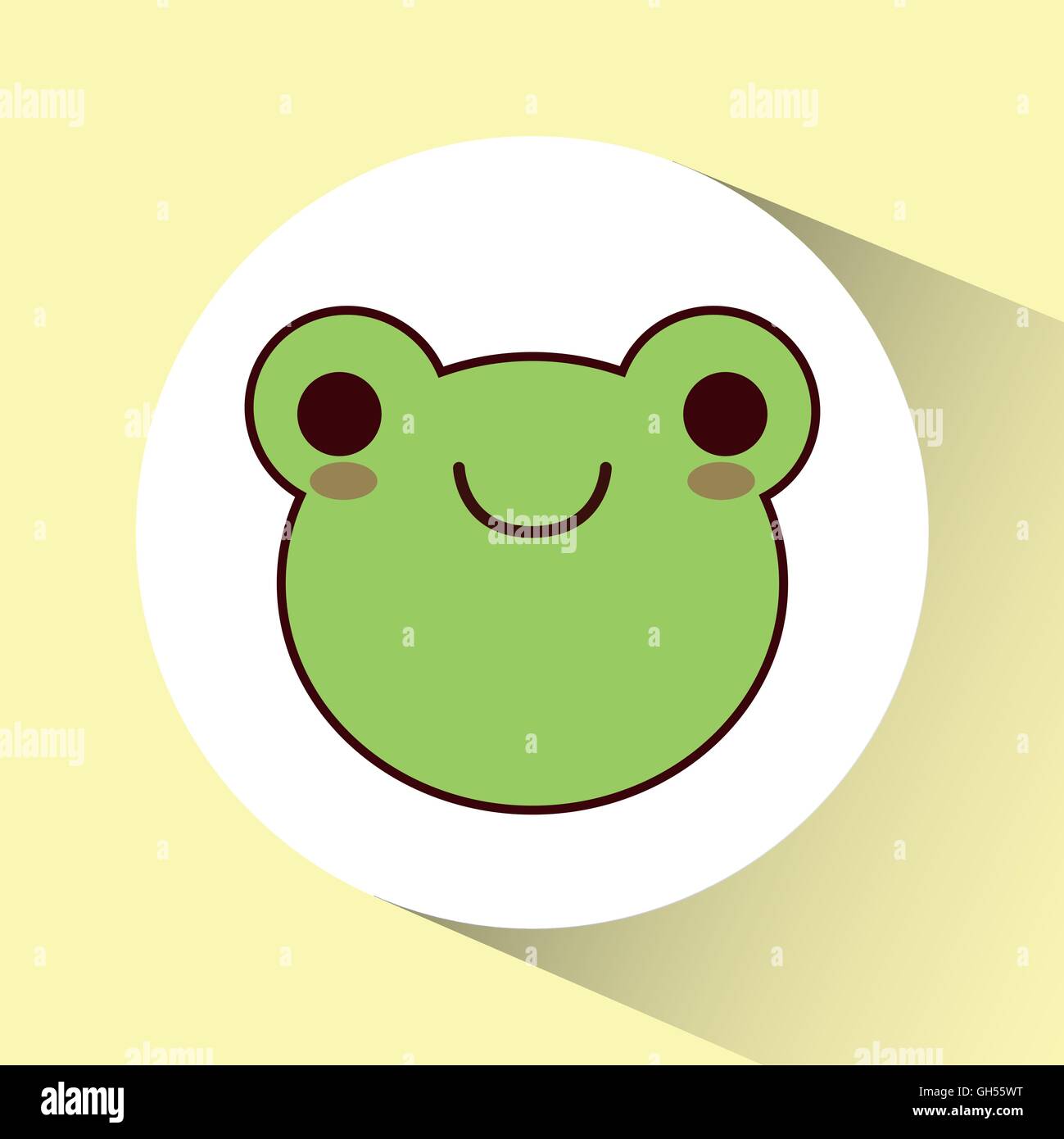 Kawaii frog icon. Cute animal. Vector graphic Stock Vector Image