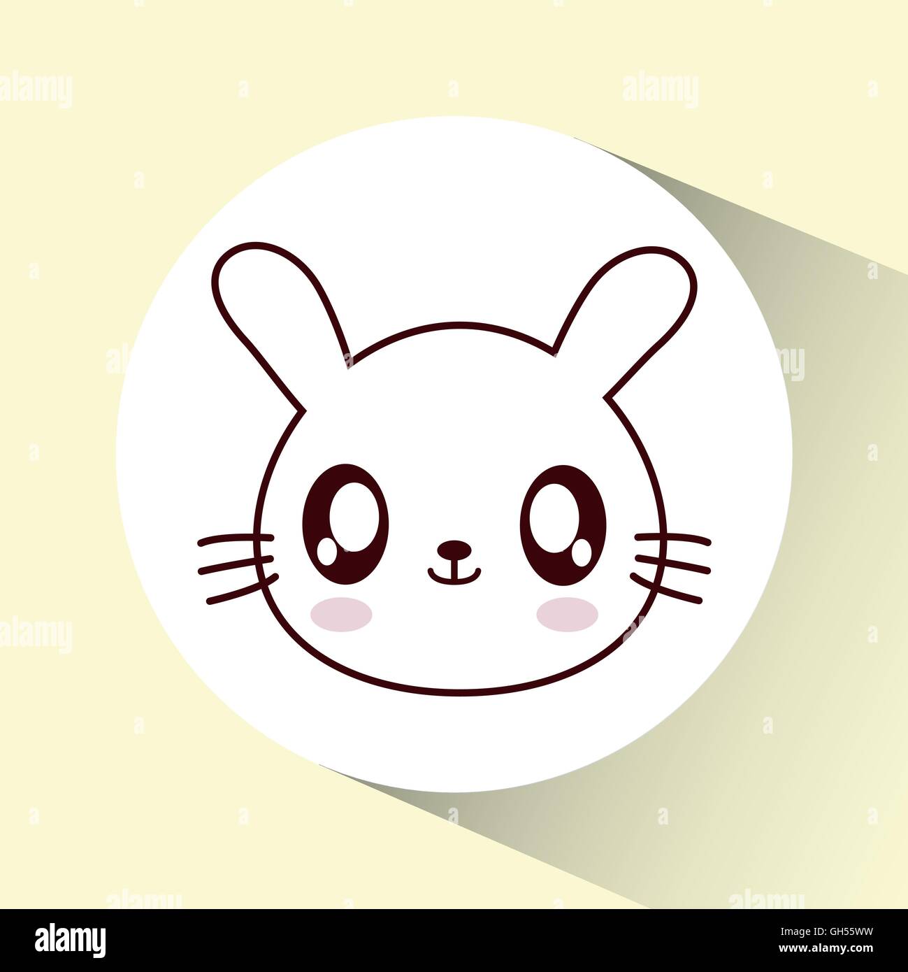 Kawaii rabbit icon. Cute animal. Vector graphic Stock Vector Image ...