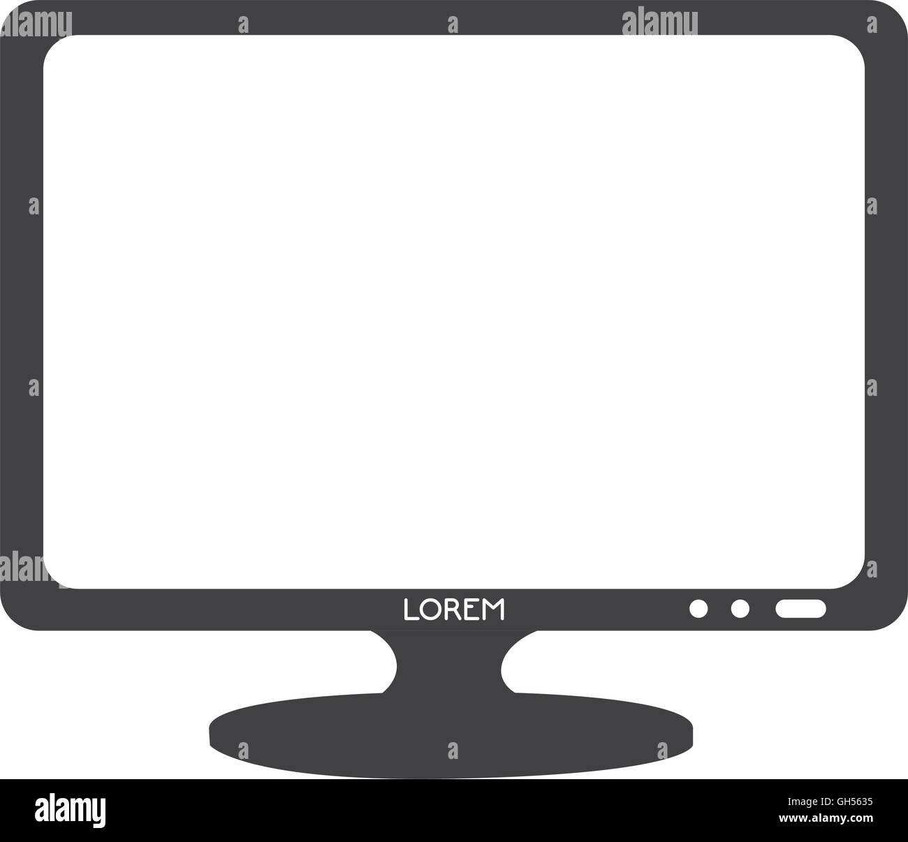 Technology computer monitor isolated flat icon Stock Vector Image & Art ...