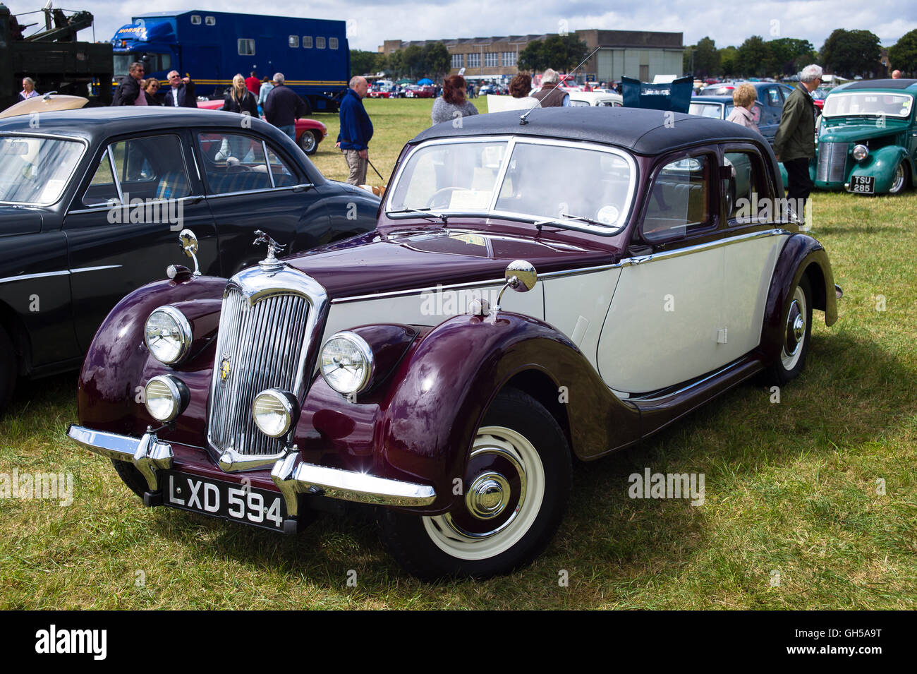 Riley 2.5 litre saloon car at an English show Stock Photo