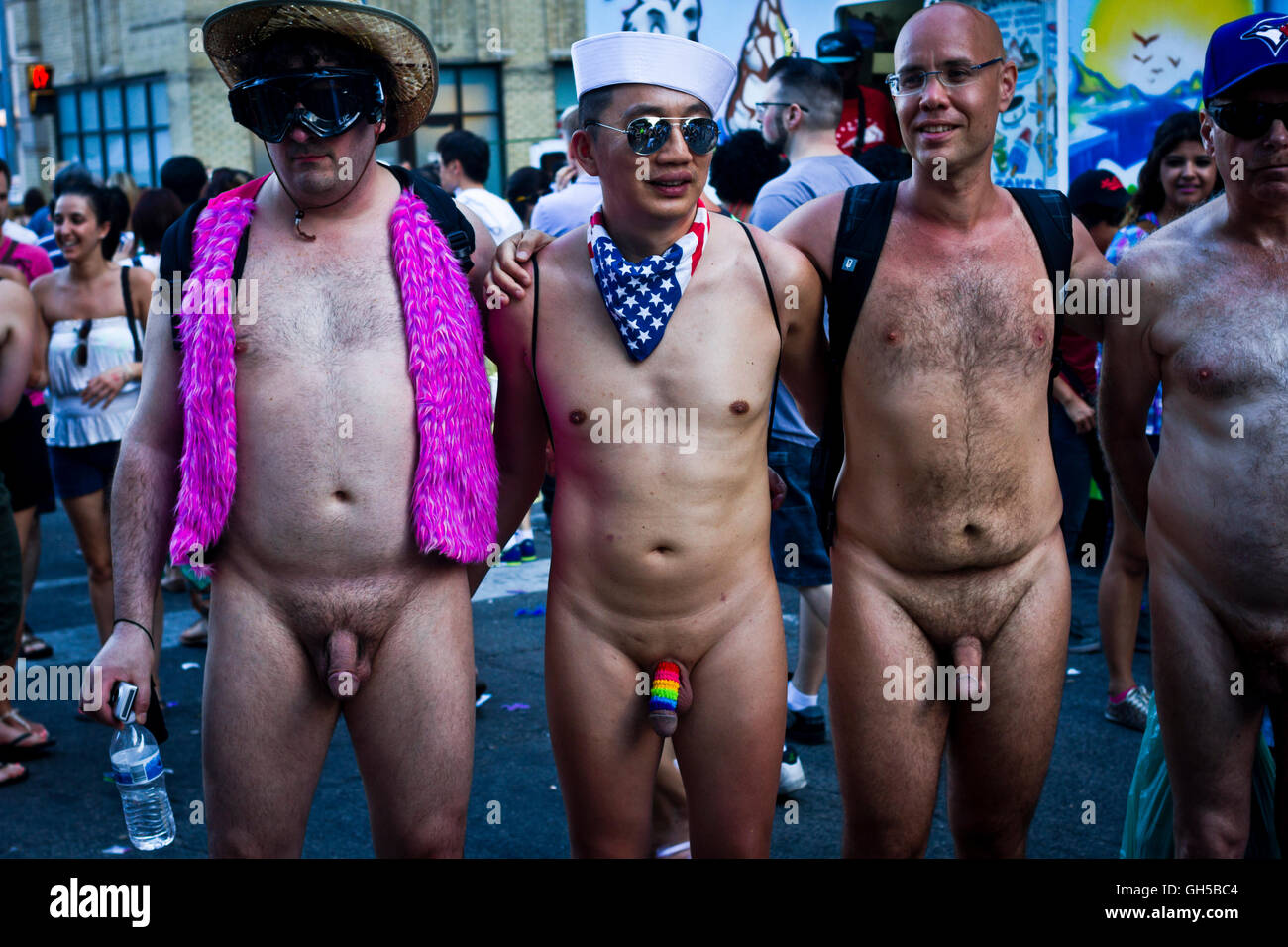 Naked men at the Pride festival in Toronto, Canada Stock Photo - Alamy