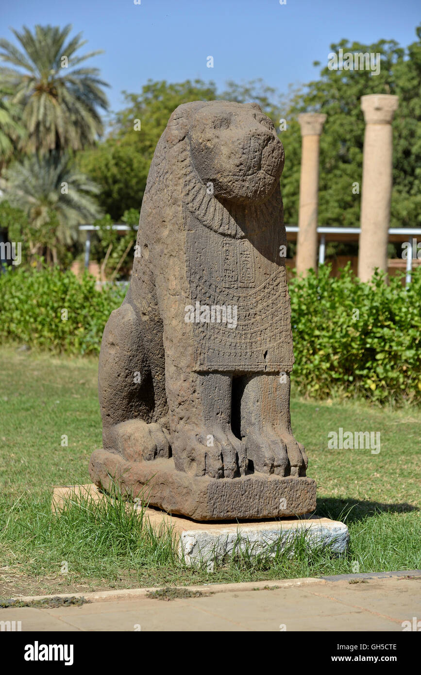 geography / travel, Sudan, lion statues from Basa in front of Sudanese  National Museum, Khartoum, Sudan, Additional-Rights-Clearance-Info-Not-Available  Stock Photo - Alamy
