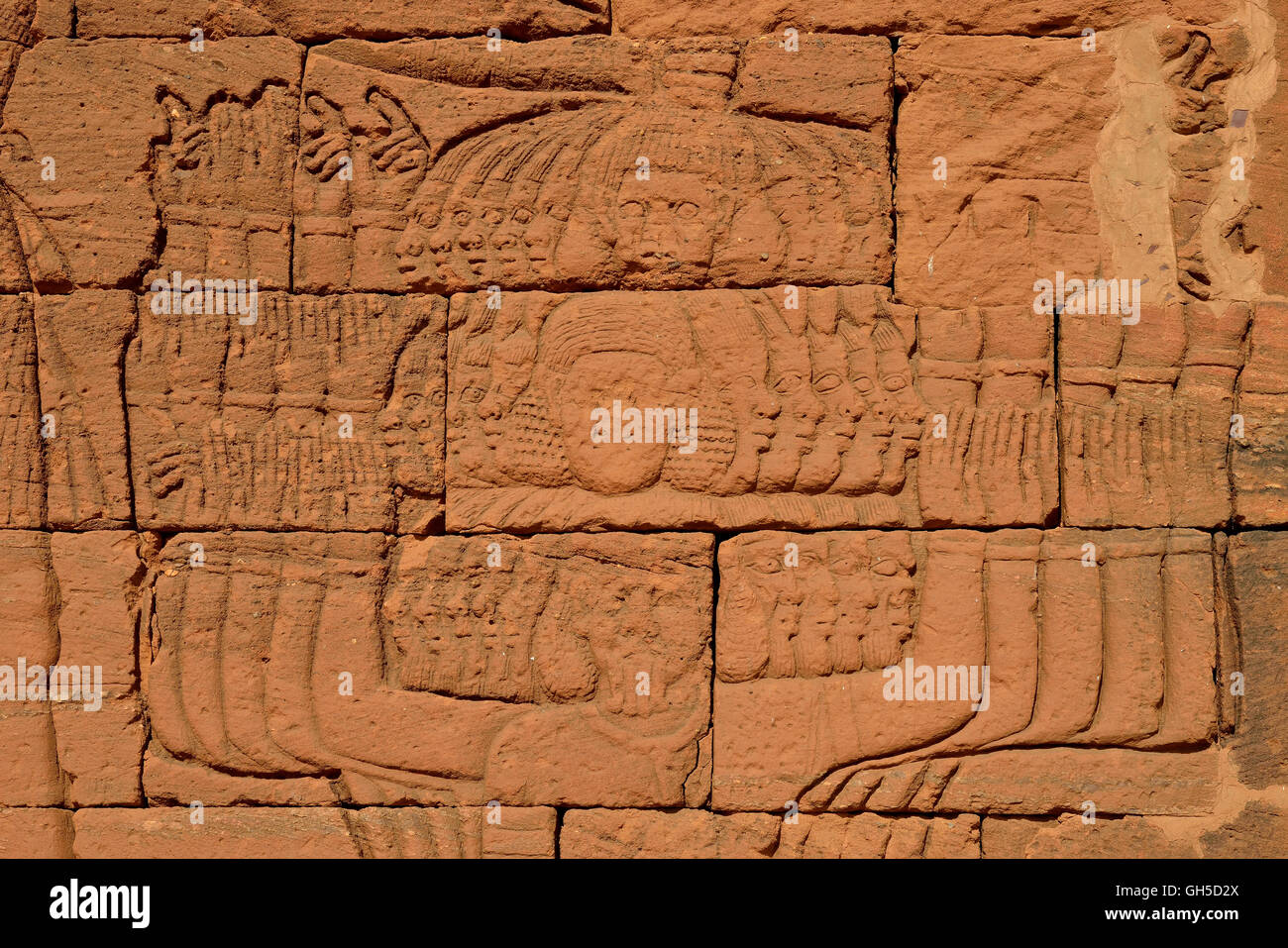 geography / travel, Sudan, relief at temple of lion, Naga, black Pharaohs, Nubia, Nahr an-Nil, Additional-Rights-Clearance-Info-Not-Available Stock Photo