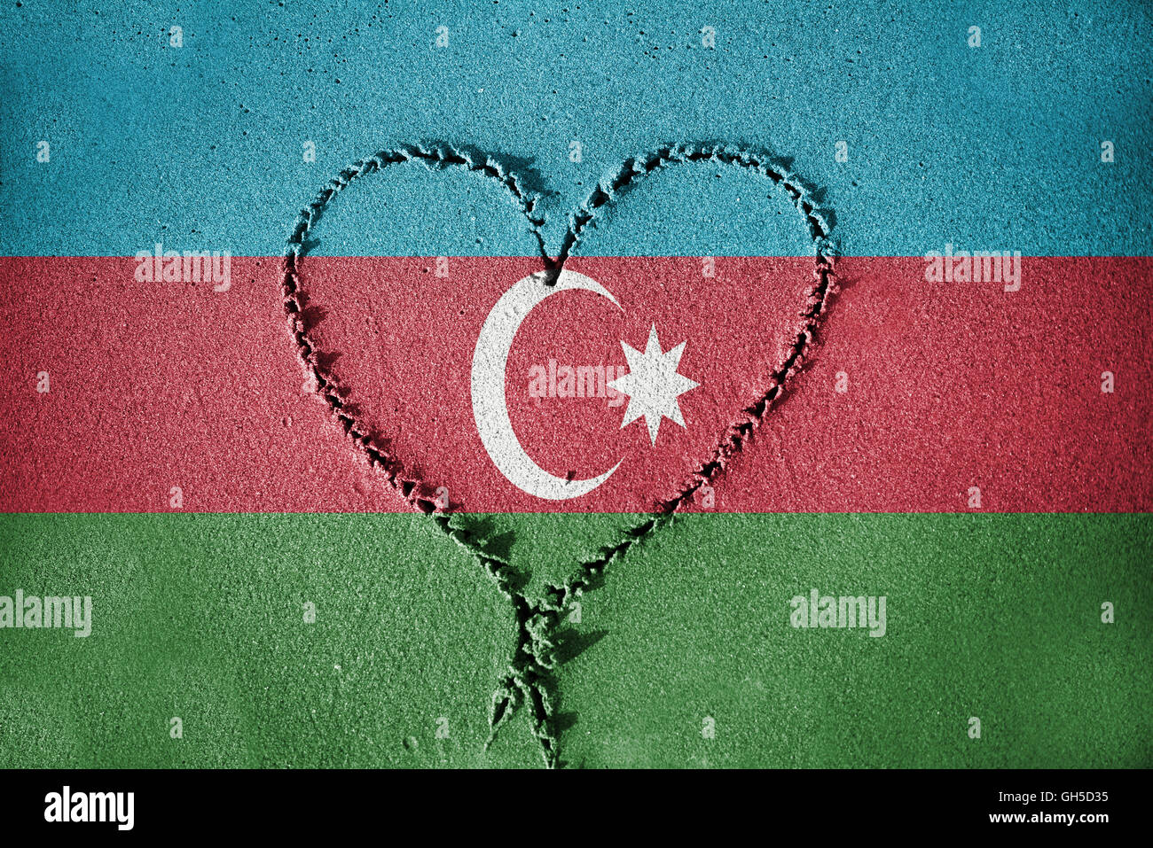 флаг азербайджана сердца