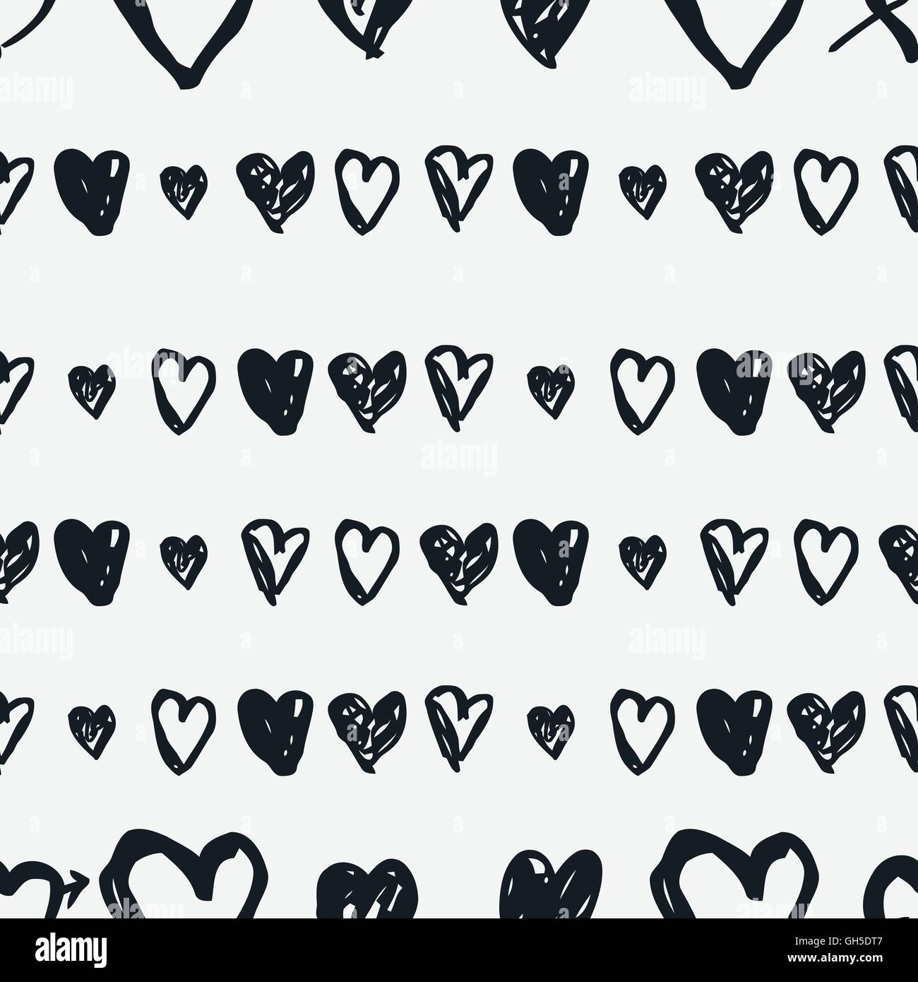 Doodle seamless pattern with hearts Stock Vector Image & Art - Alamy