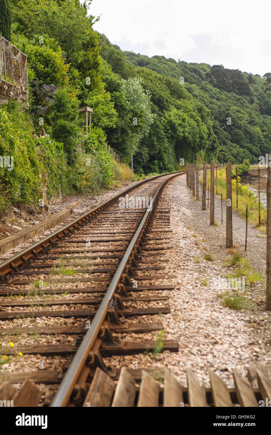 Single railway track Stock Photo Alamy