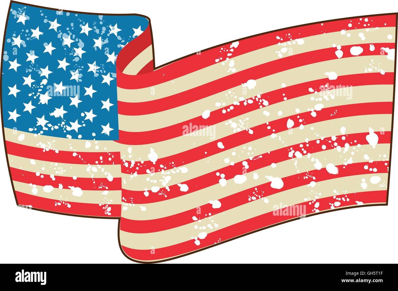 Illustration of a grunge usa american flag stars and stripes wavy set ...