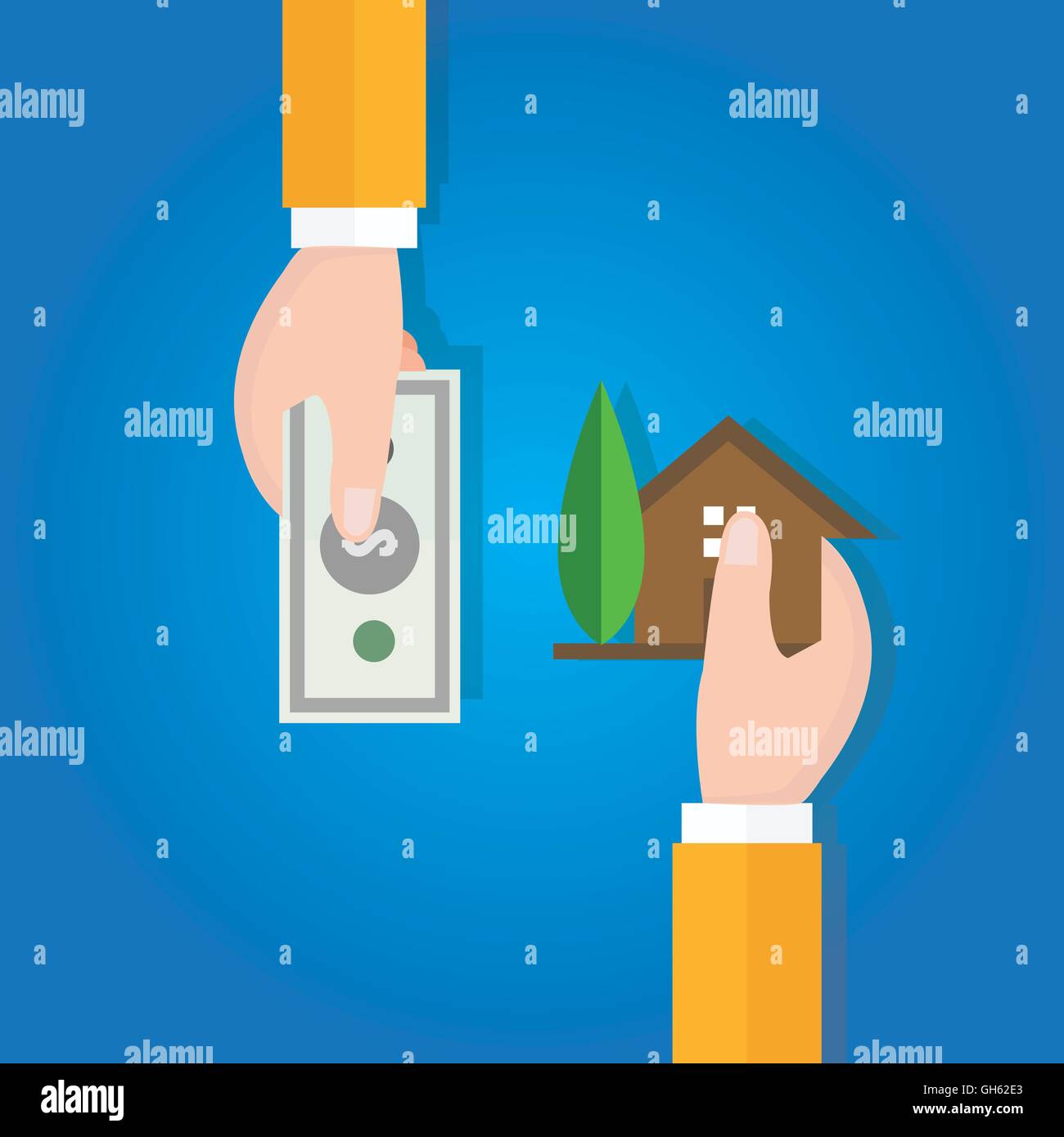 buy sell home house property price hand transaction Stock Vector Image