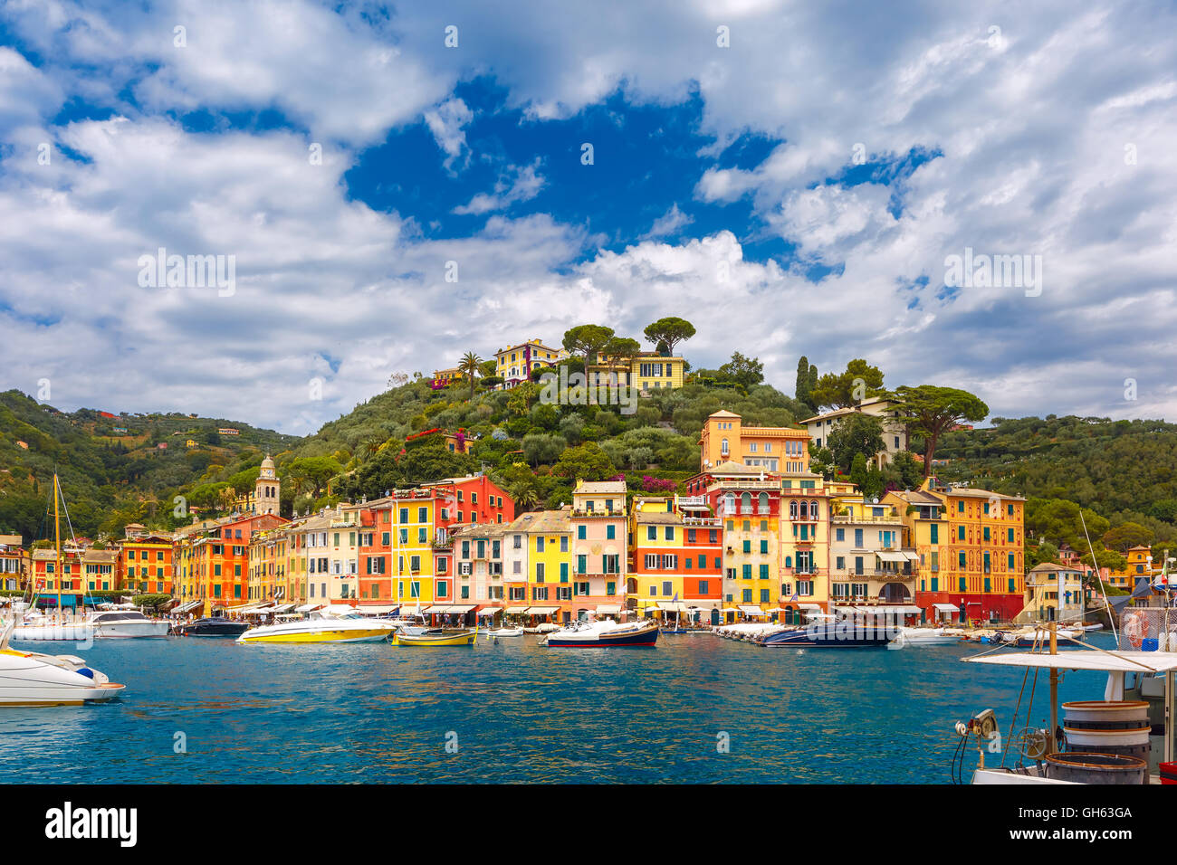 Panorama of Portofino, Italian Riviera, Liguria Stock Photo