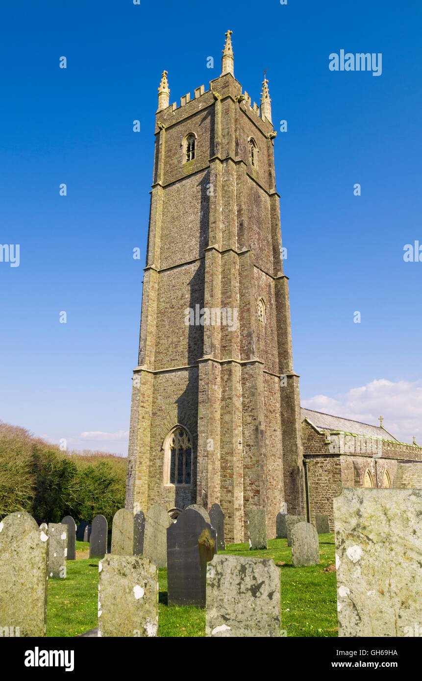 St Nectan's Church in the village of Stoke, North Devon, England. Also known as the Cathedral of North Devon. Stock Photo
