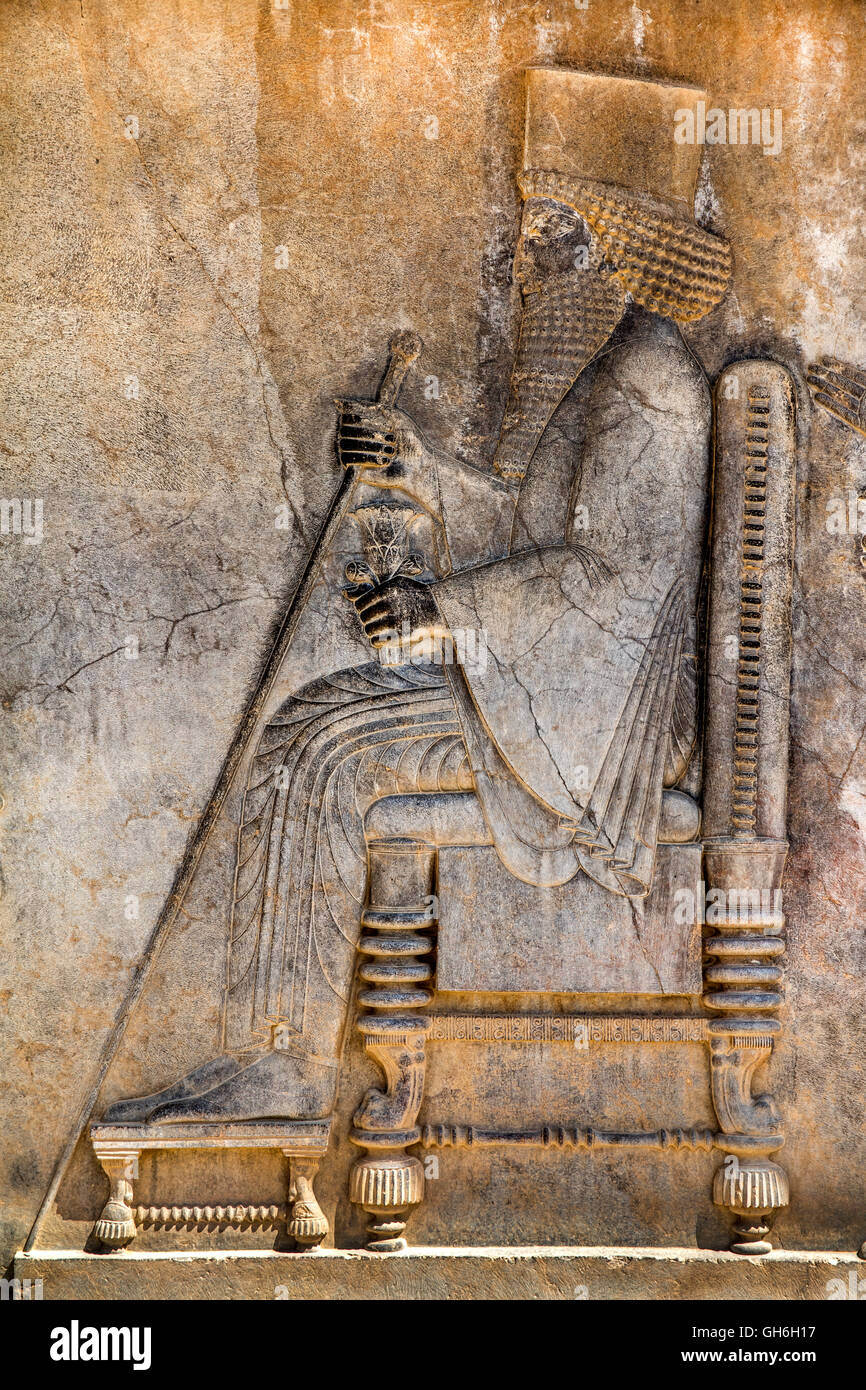 Relief of king Darius the Great, Persepolis Stock Photo 113856435 Alamy