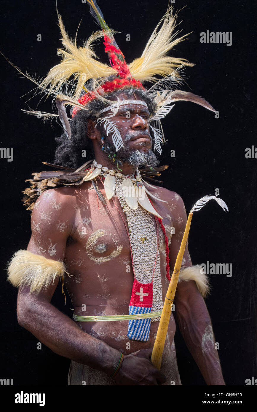 Adult warrior, Baliem valley Stock Photo
