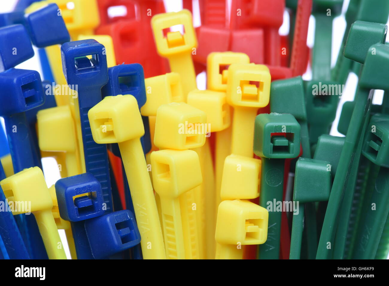 Group of colored cable ties close up Stock Photo Alamy
