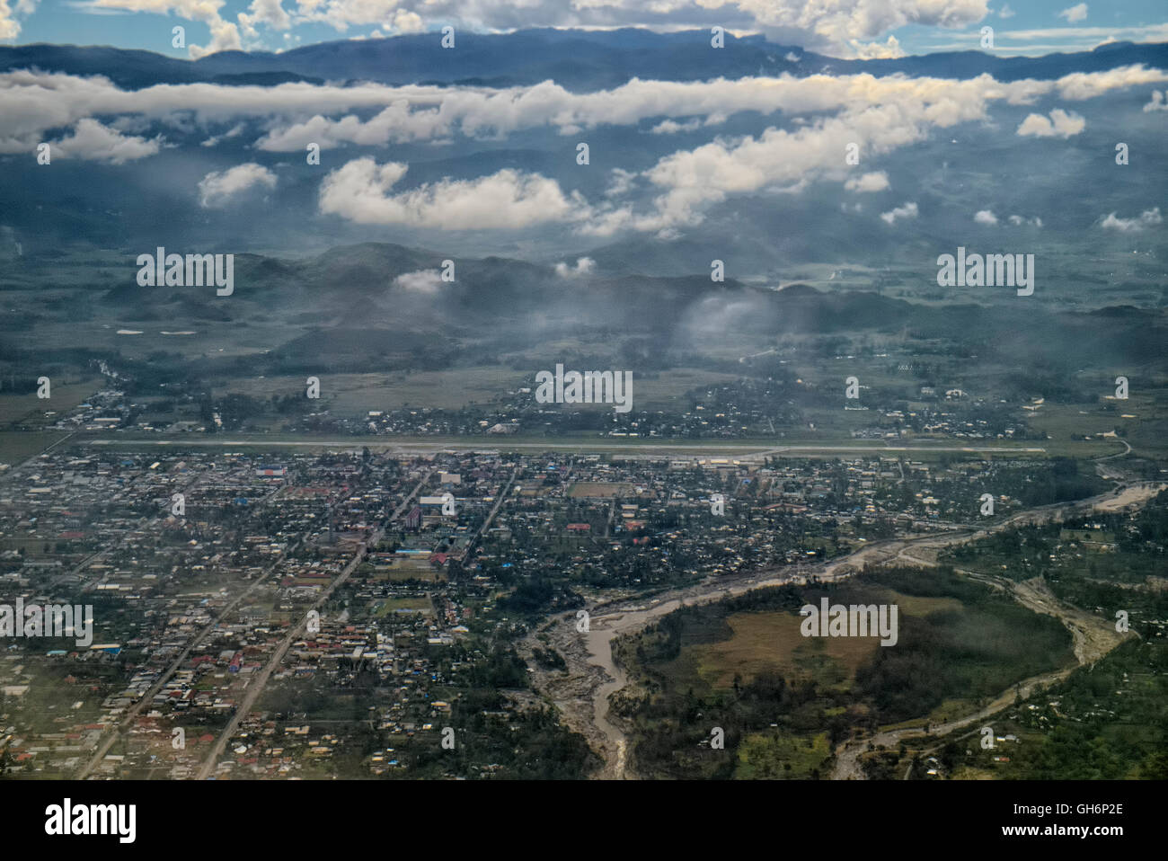 Aerial view from Wamena airport to Jayapura  Taken @Baliem valley to Jayapura, Indonesia, Asia, South East Asia Stock Photo