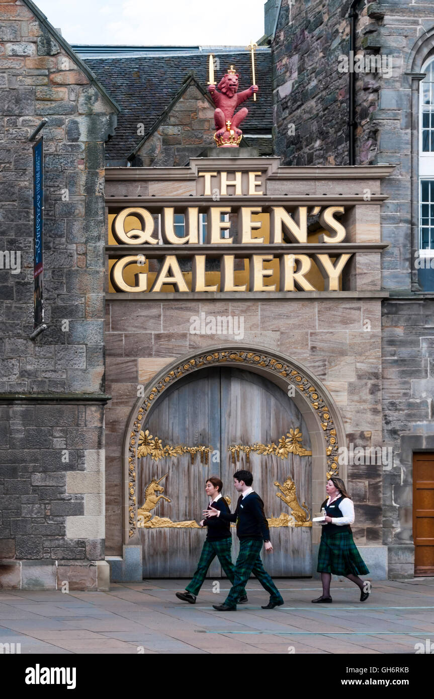 Entrance to the Queen's Gallery at the Palace of Holyroodhouse or Holyrood Palace in Edinburgh. Stock Photo