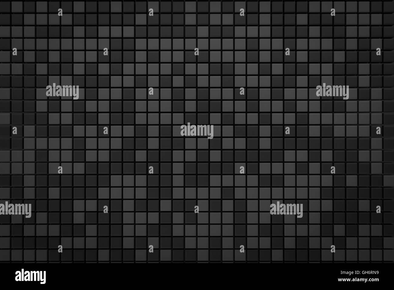 pixel black gray grid background 3d render with copy space Stock Photo