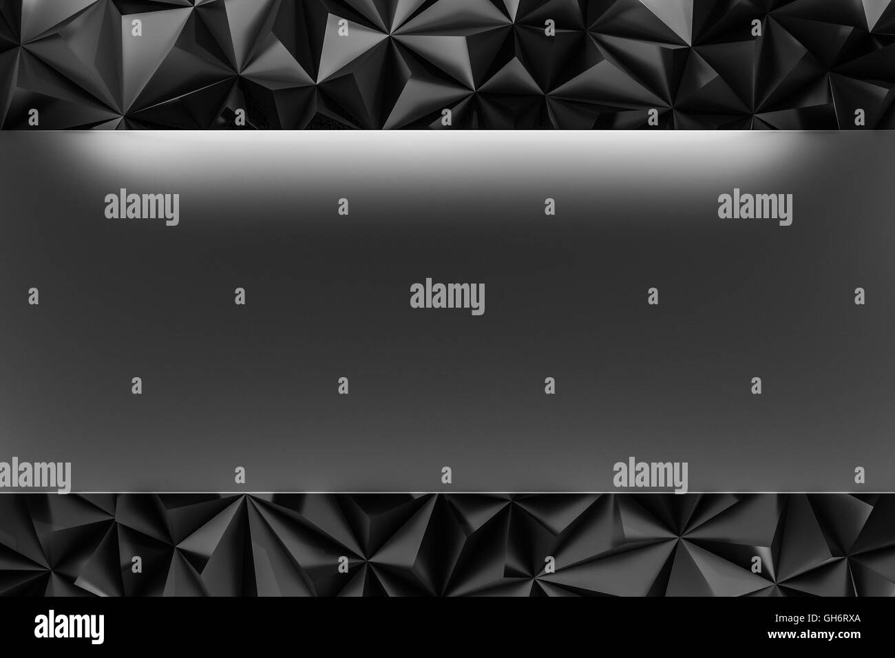 Abstract black low poly background with copy space 3d render Stock ...