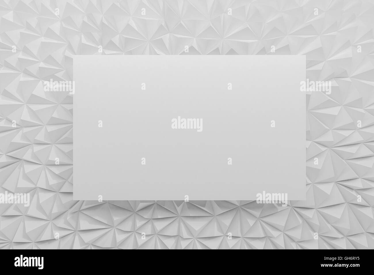 Abstract white low poly background with copy space 3d render Stock ...