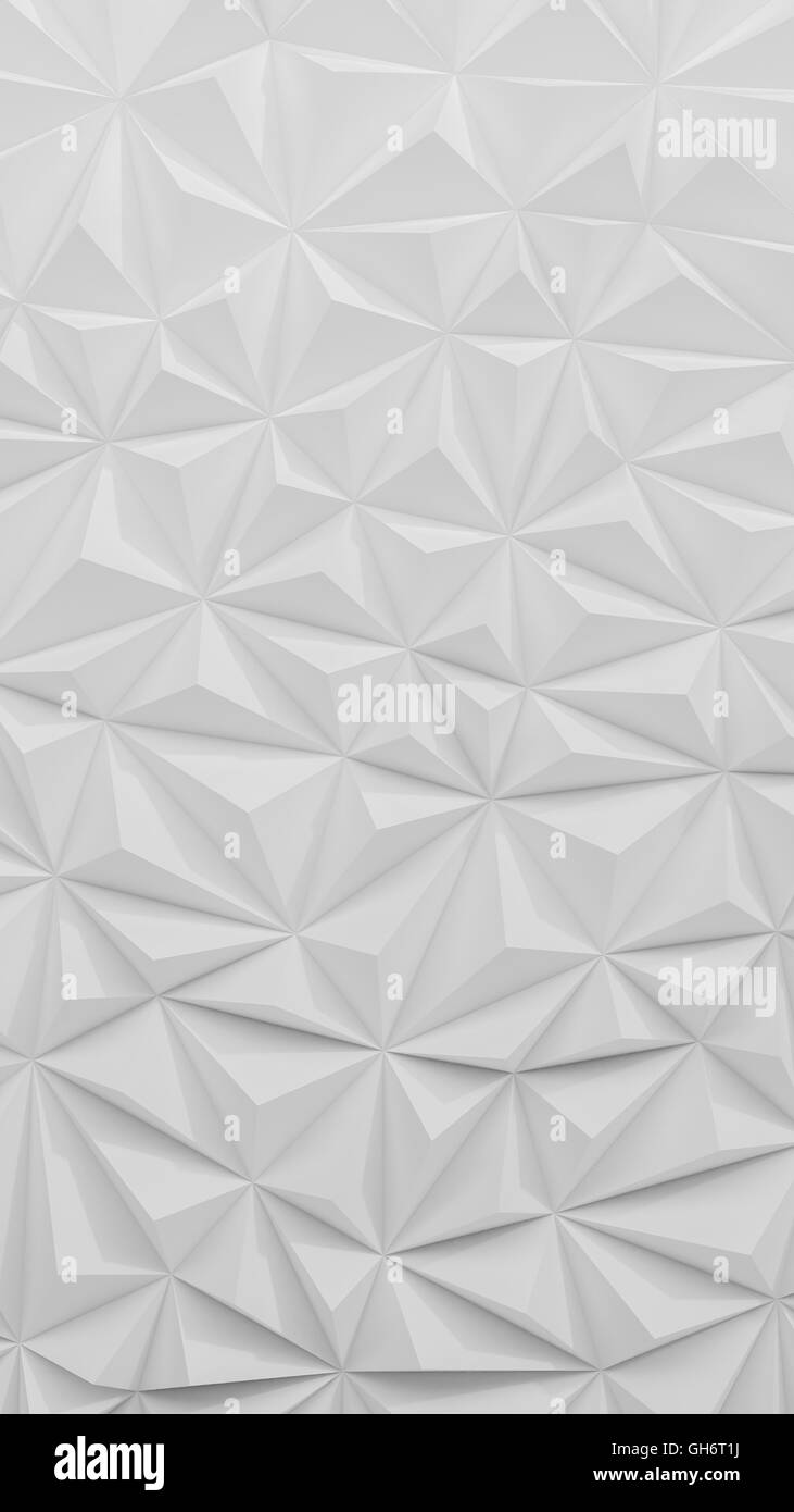 Abstract white low poly background with copy space 3d render Stock ...