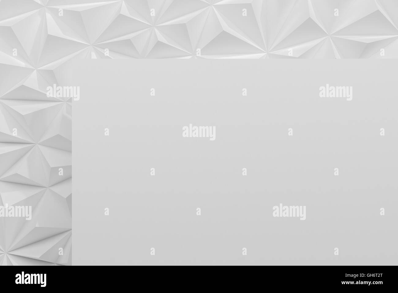Abstract white low poly background with copy space 3d render Stock ...