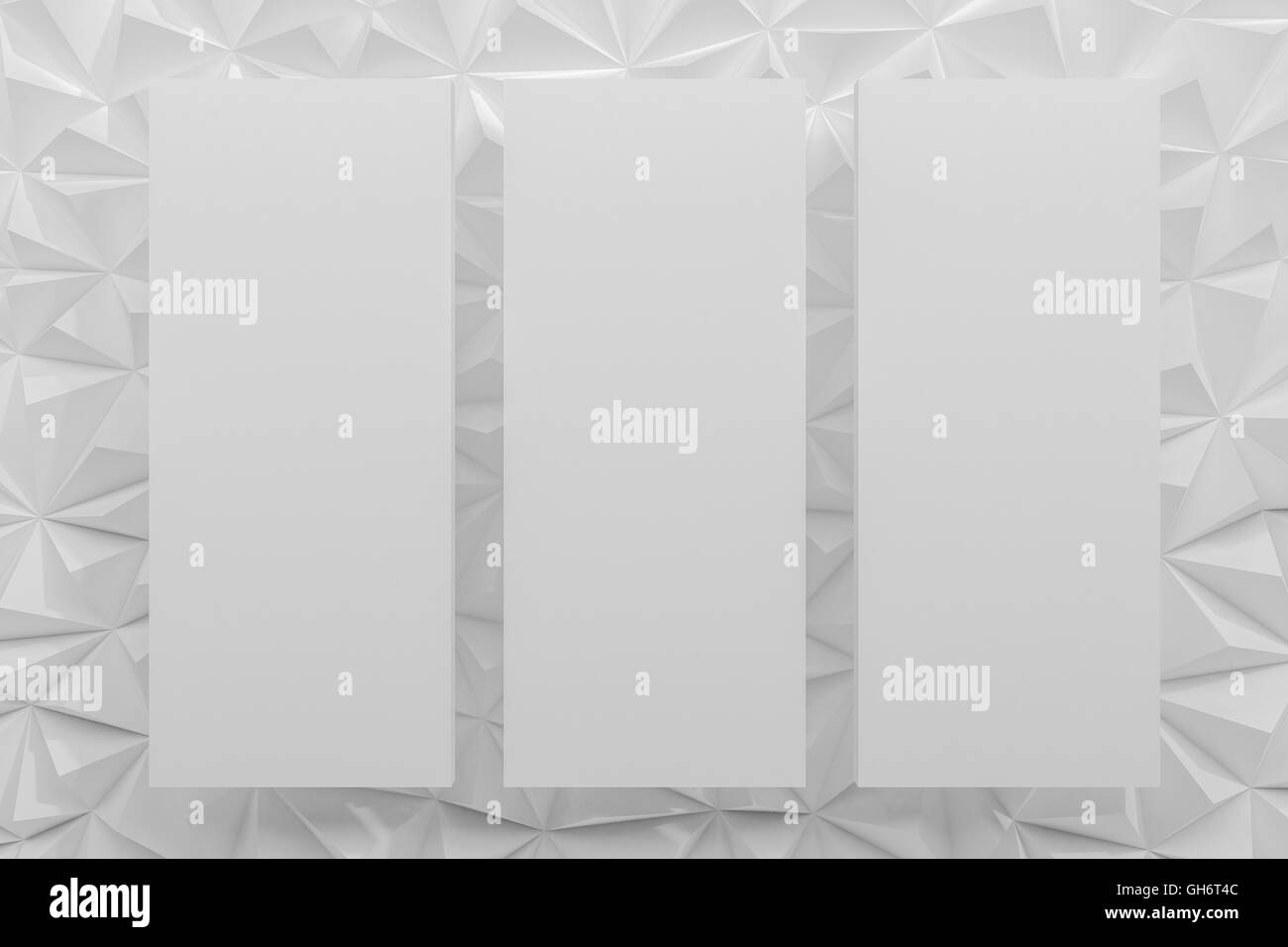 Abstract white low poly background with copy space 3d render Stock ...