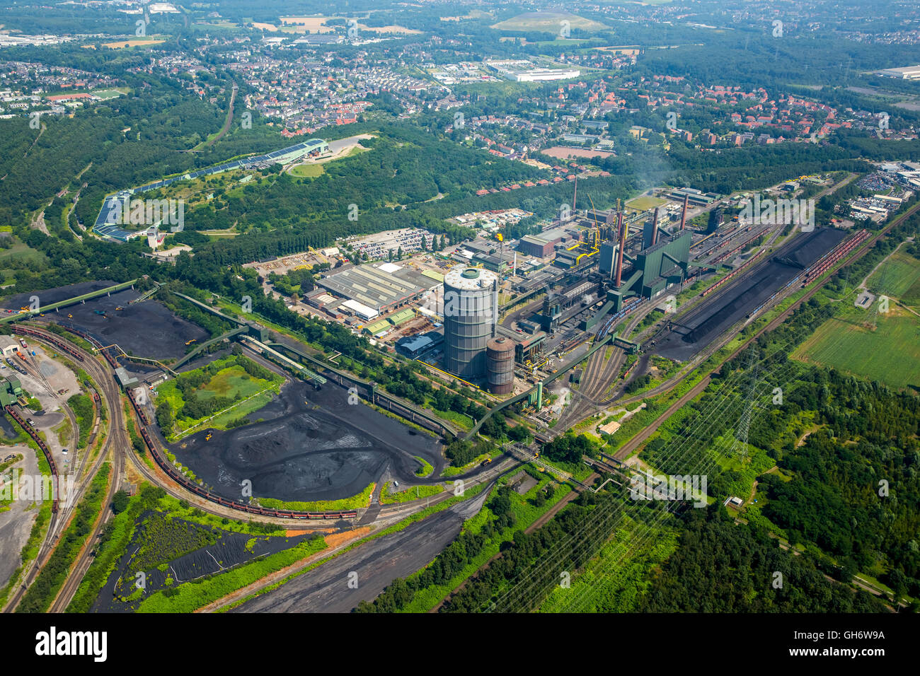 Aerial view, Prosper coke Bottrop, ArcelorMittal Bottrop, Bottrop, Ruhr area, North Rhine Westphalia, Germany, Europe, Stock Photo