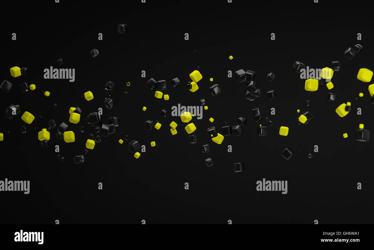 3d rendering yellow particles hi-res stock photography and images - Alamy