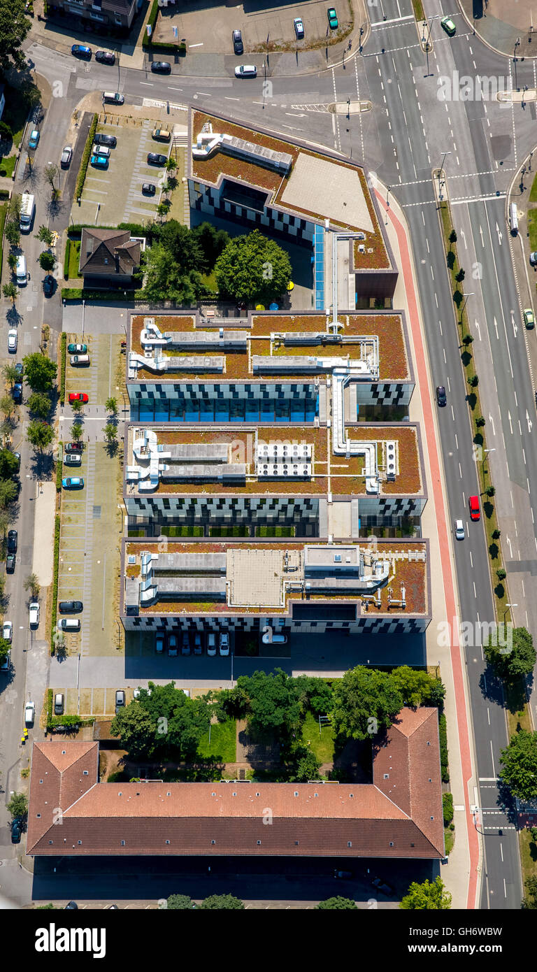 Aerial view, Ruhr West University, University, Technical College, Bottrop, Ruhr Area, North Rhine Westphalia, Germany, Europe, Stock Photo