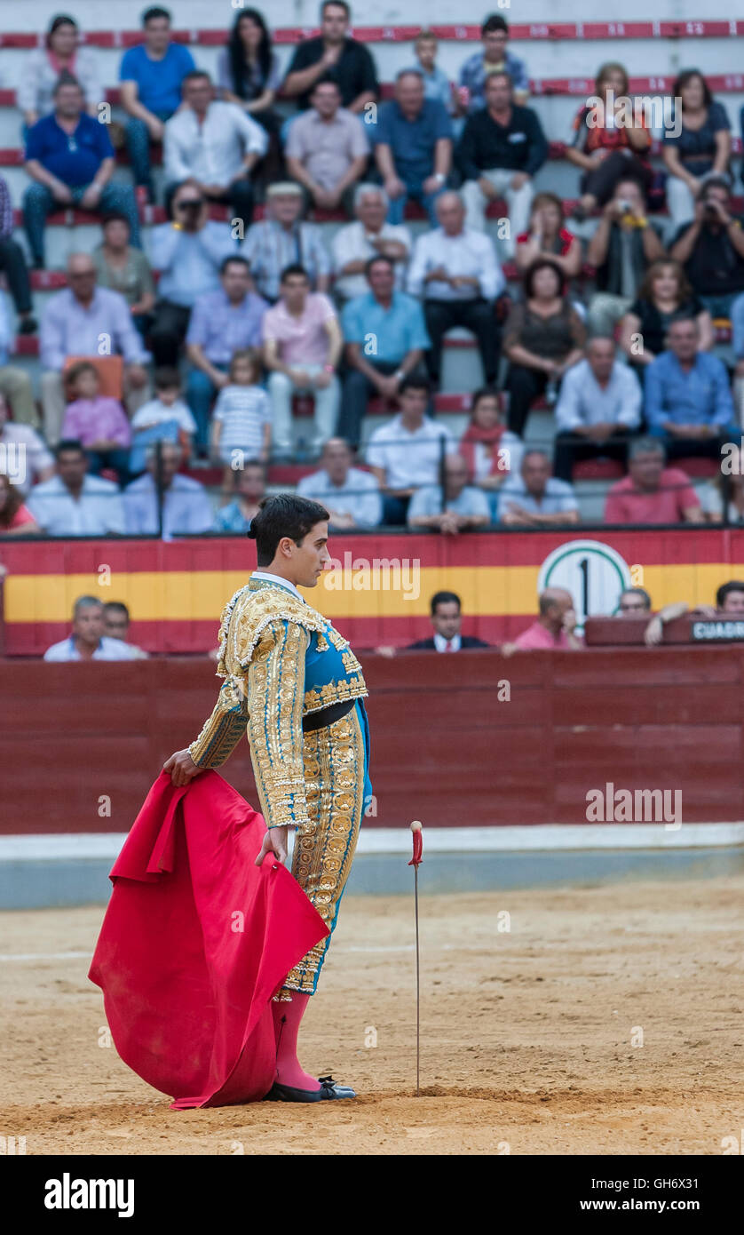 The Spanish Bullfighter Jose Carlos Venegas bullfighting with the