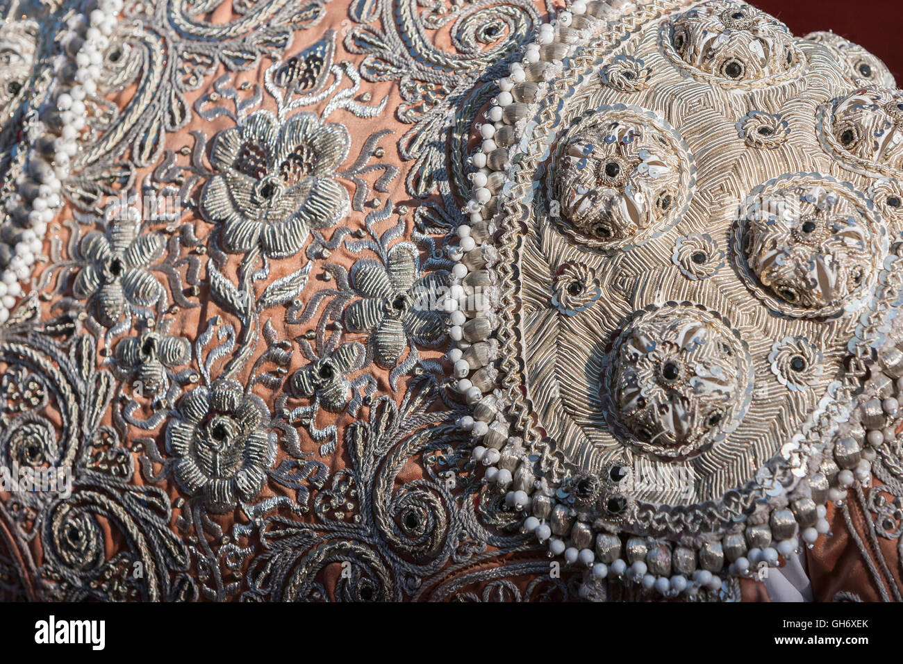 Detail of the 'traje de luces' or bullfighter dress, Spain Stock Photo