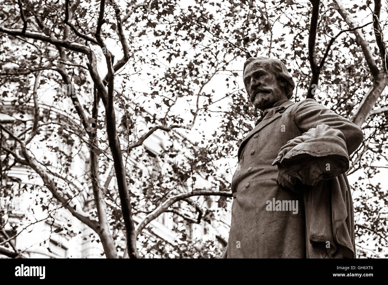 A monument of a famous Italian composer Giuseppe Verdi. Stock Photo