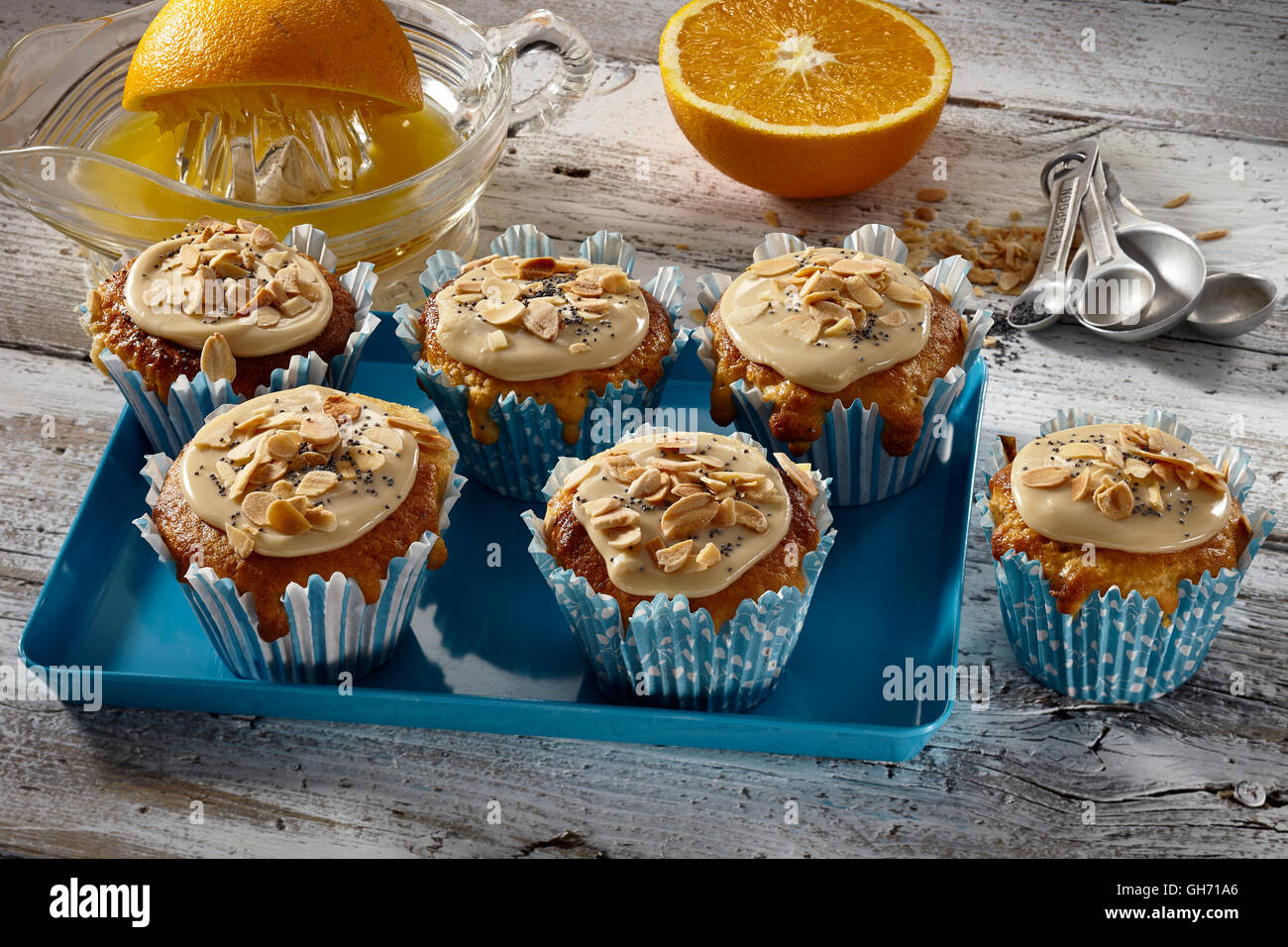 Almond muffins Stock Photo