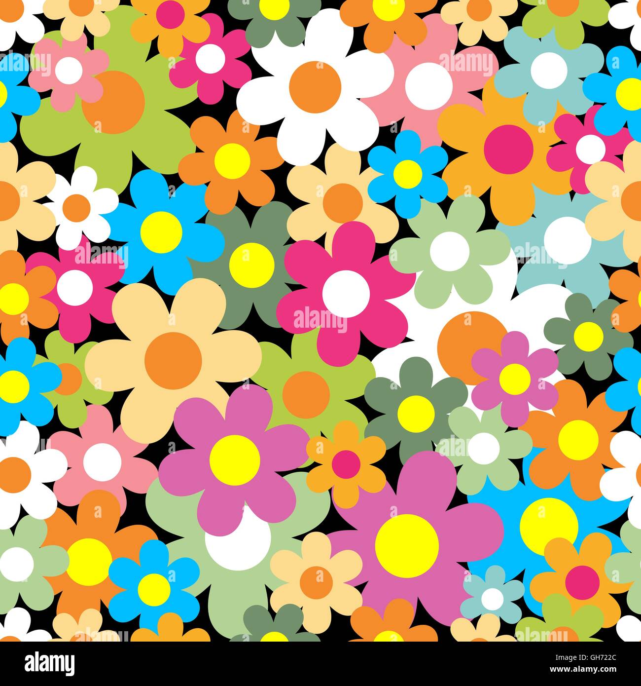 Seamless pattern. Colorful flower background. Vector Illustration Stock