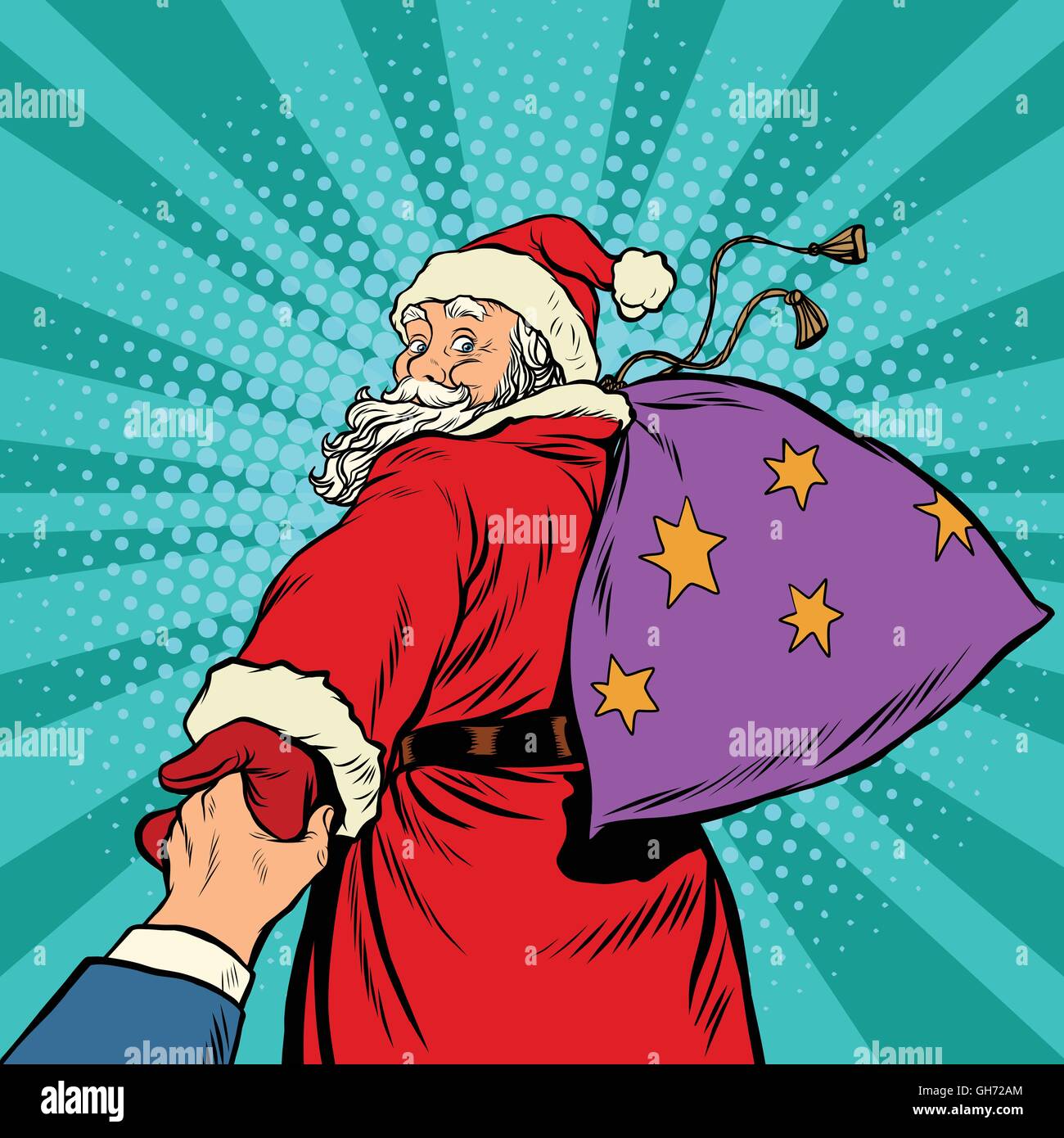 Santa claus holding bag toys hi-res stock photography and images - Alamy