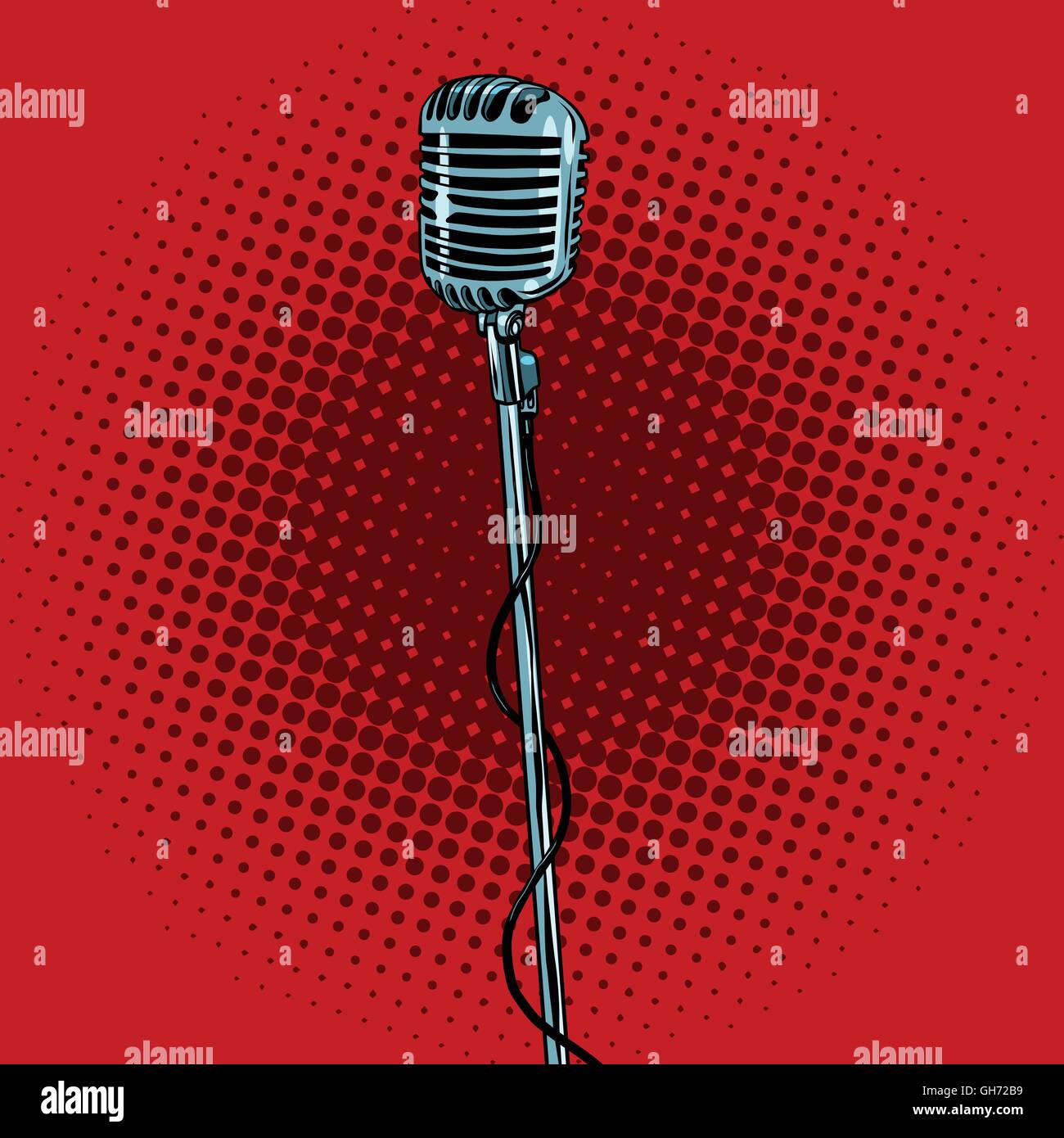 retro microphone and stand Stock Vector Image & Art - Alamy