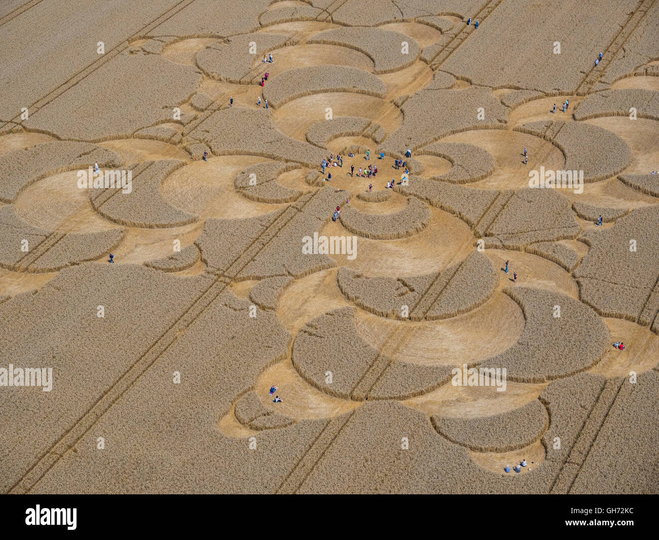 Crop circle in a cornfield at Mammendorf, Upper Bavaria, Bavaria, Germany, Europe Stock Photo