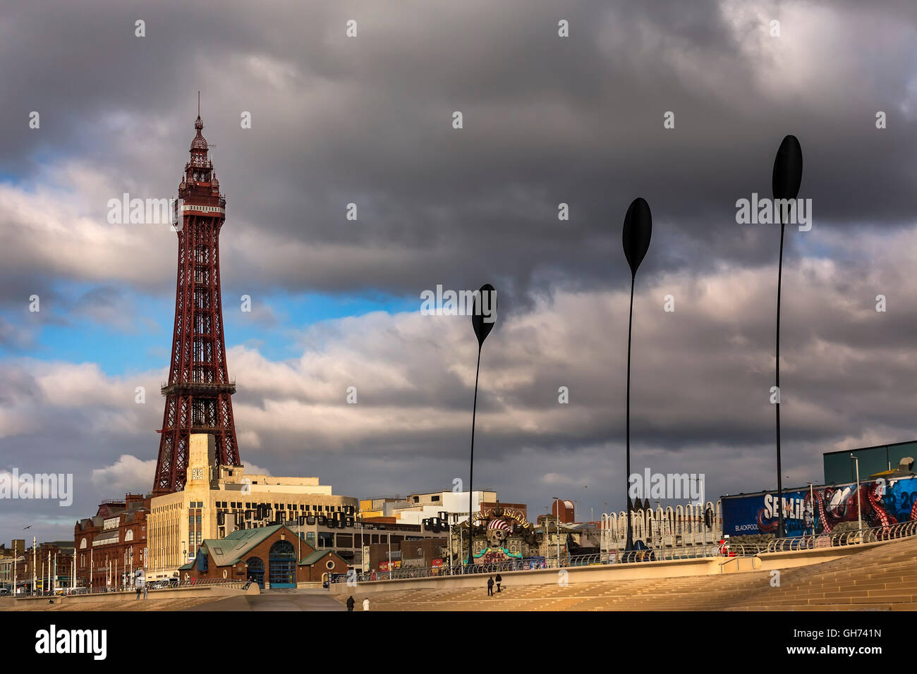 A beautiful afternoon in Blackpool, England. Stock Photo