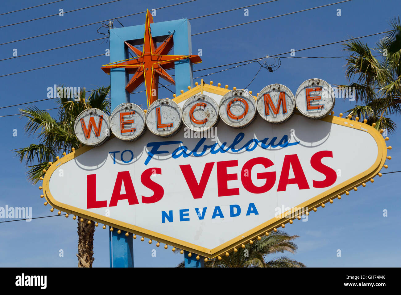 The Welcome to Fabulous Las Vegas sign. Stock Photo