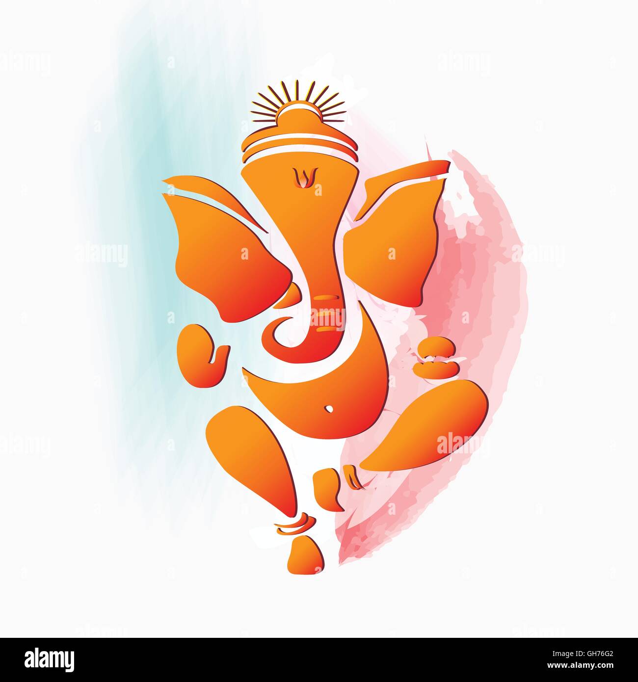 Ganesha Hindu God, water color painting. Eps10 Stock Vector Image ...
