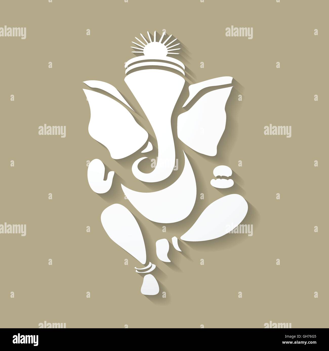 Ganesha or Ganesh stylized in white. Vector Stock Vector Image ...
