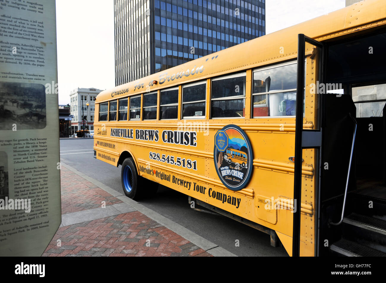 The Asheville Brews Cruise Brewery tours tour bus Stock Photo