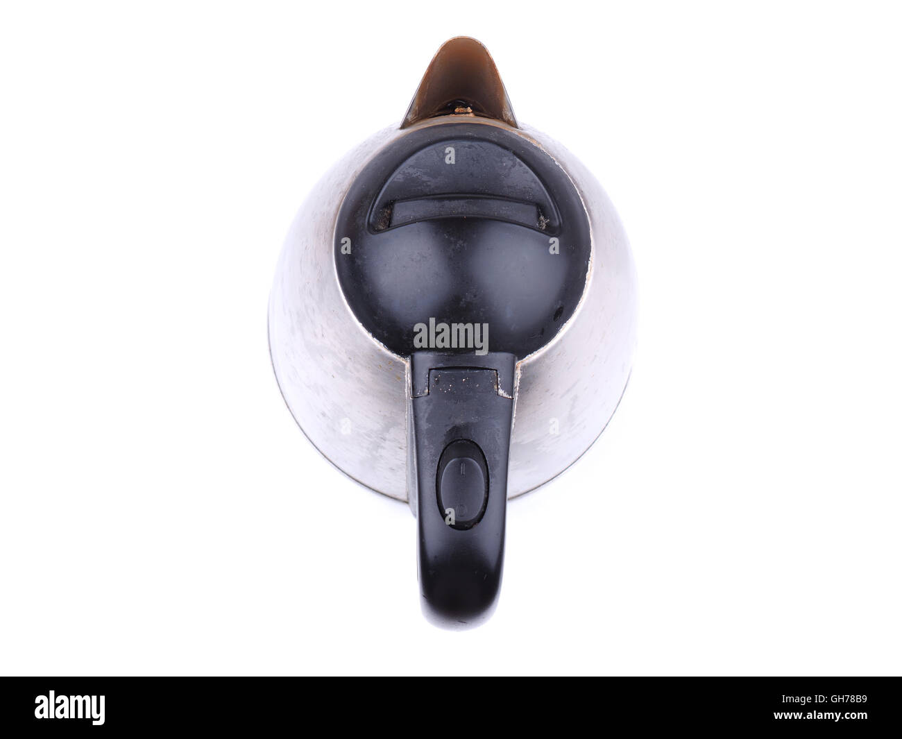 old metal kettle on the white background Stock Photo Alamy