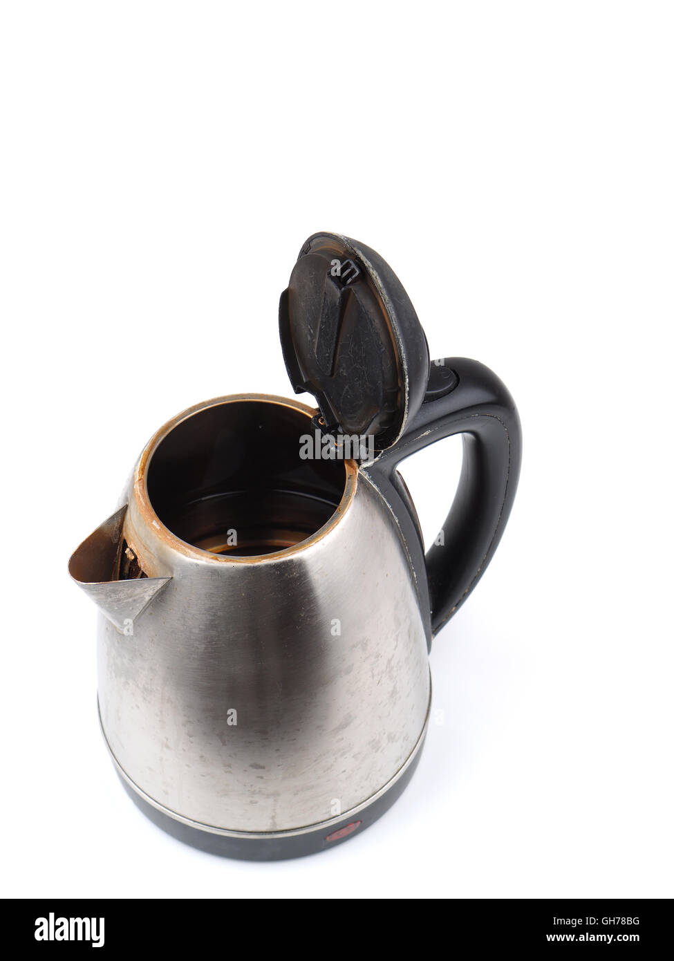 old metal kettle on the white background Stock Photo Alamy