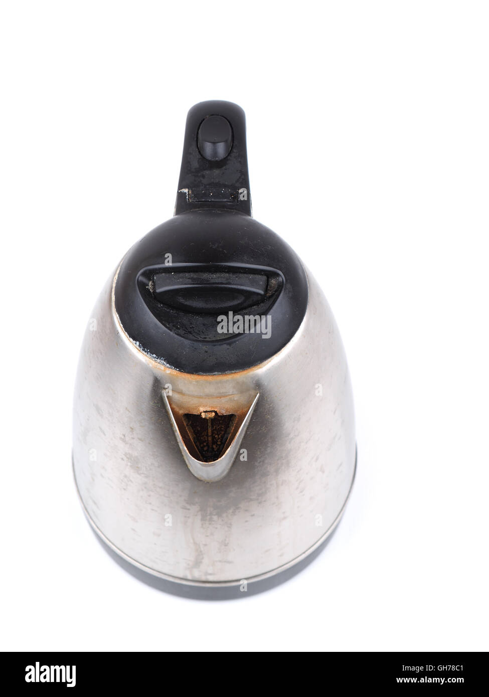 old metal kettle on the white background Stock Photo Alamy