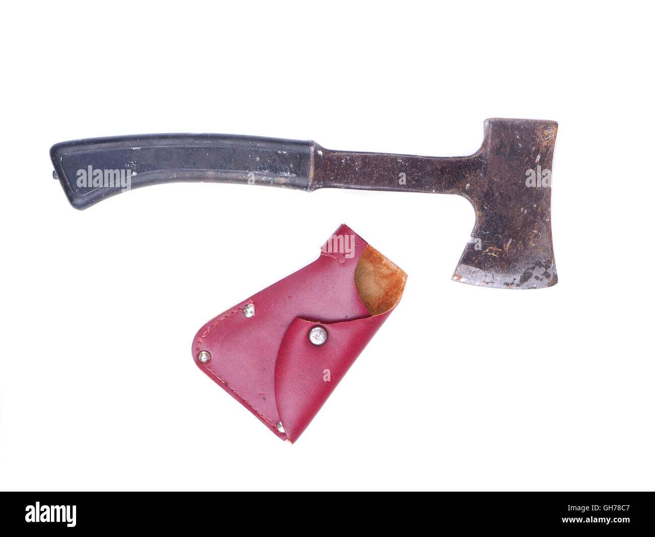 old ax on a white background Stock Photo - Alamy