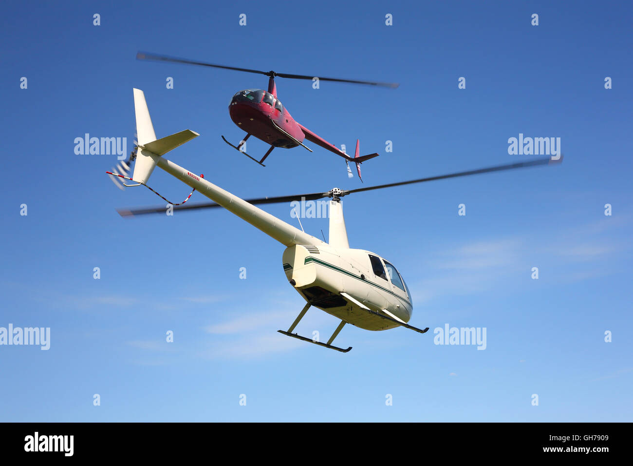 Red And White Helicopter Stock Photos & Red And White Helicopter Stock