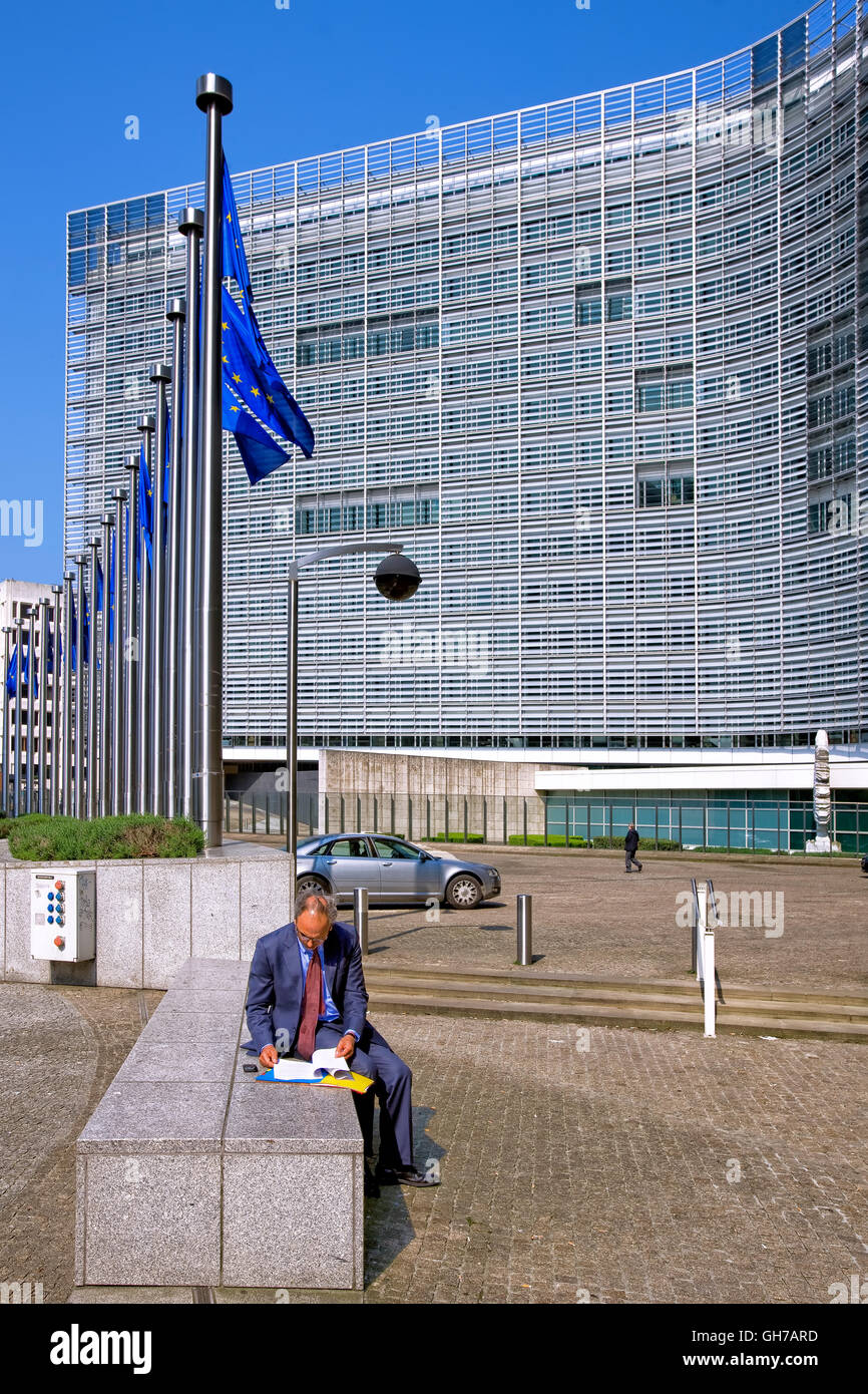 Berlaymont building of the European Commission in Brussels, Belgium Stock Photo
