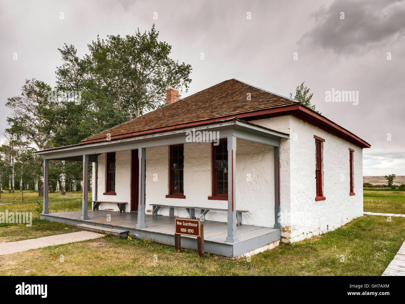 New Guardhouse, 1888-1890, at Fort Bridger State Historic Site, Wyoming, USA Stock Photo