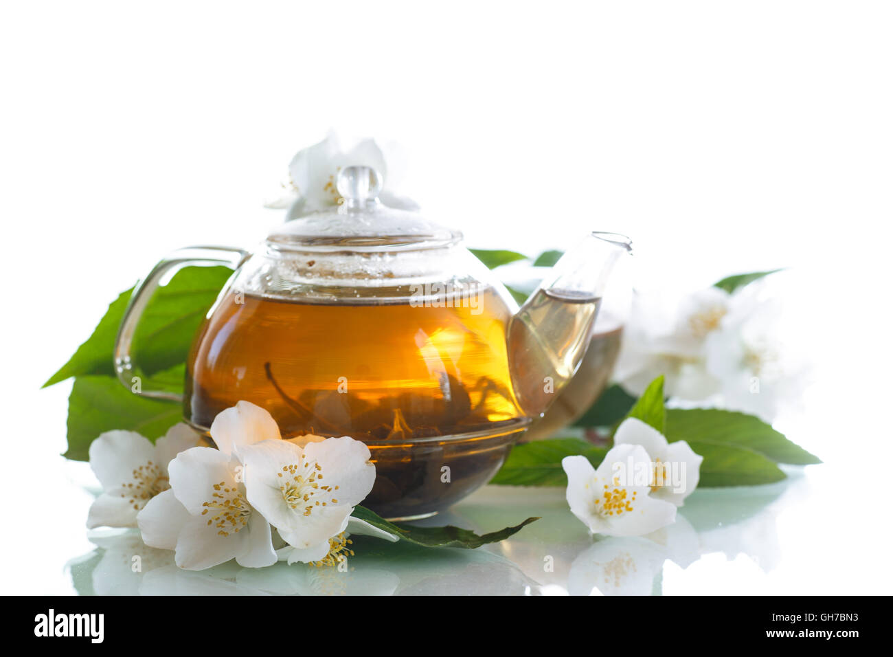 jasmine tea in a teapot Stock Photo Alamy