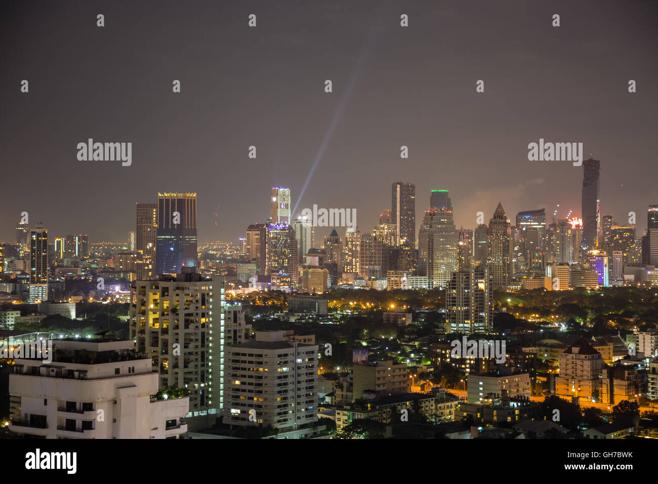 Bangkok skyline at night panorama Stock Photo - Alamy